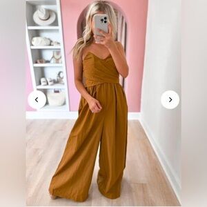 Strapless Jumpsuit with bow detail